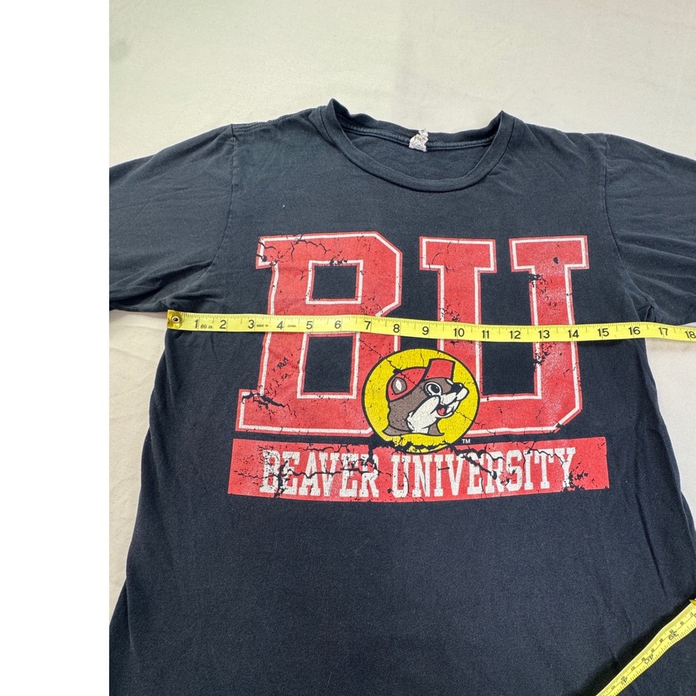 Buc-ees Beaver University Graphic T-Shirt Black BU Texas Mascot Mens medium - Picture 3 of 14